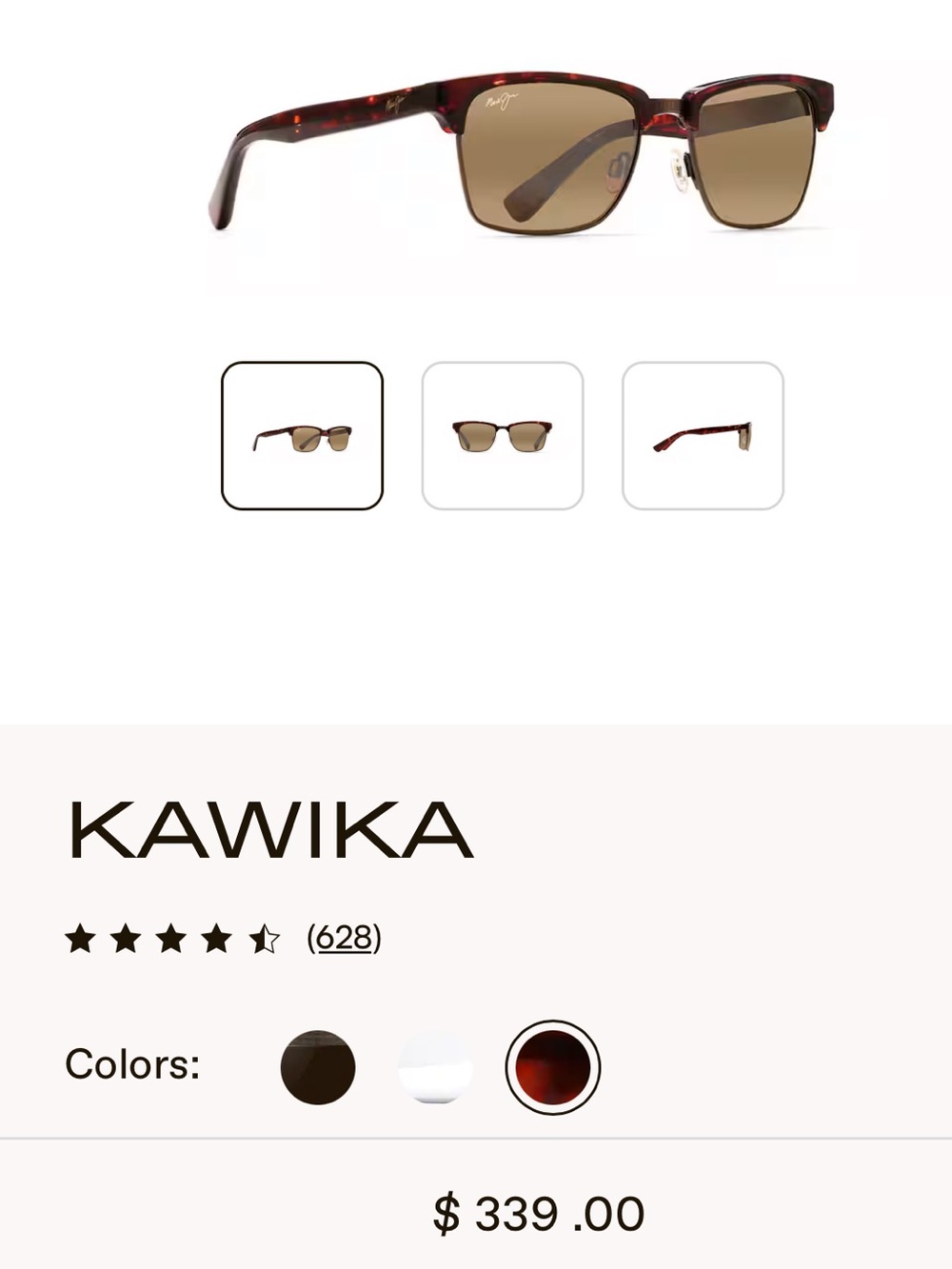 Maui Jim Kawika Brown and Gold Frame with Brown Lenses